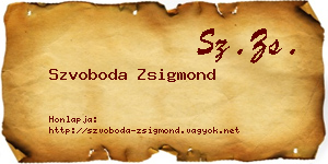 Szvoboda Zsigmond névjegykártya